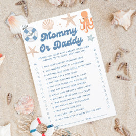 Beach Baby Shower rät, wer Mama oder Daddy Game is
