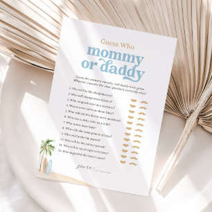 Beach Baby Shower rät, wer Mama oder Daddy Game is Einladung