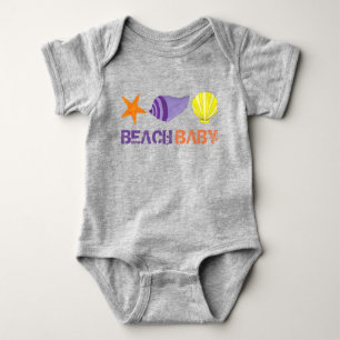 BEACH BABY Urlaub Starfish Sea Muschel Seashell Baby Strampler