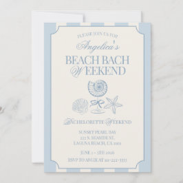 Beach Bach Weekend Bachelorette Itinerary and  Einladung