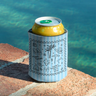 Beach Bachelorette Can Cooler - Retro Streifen Dosenkühler