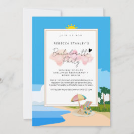 "Beach Bachelorette" Einladung zum Party von Hühne