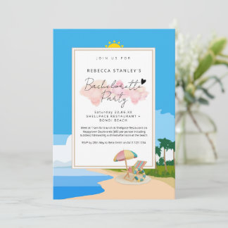 "Beach Bachelorette" Einladung zum Party von Hühne