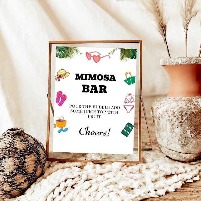 Beach Bachelorette Mimosa Bar Table Sign Poster (Von Creator hochgeladen)