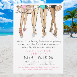 Beach Bachelorette Party Destination Bride Squad Einladung