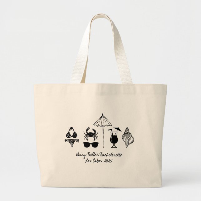 Beach Bachelorette Tote Bag Jumbo Stoffbeutel (Vorne)