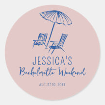 Beach Bachelorette weekend favor sticker