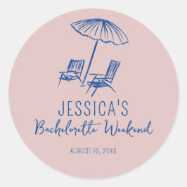 Beach Bachelorette weekend favor sticker