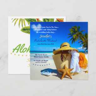 Beach Bachelorette Wochenende Einladung