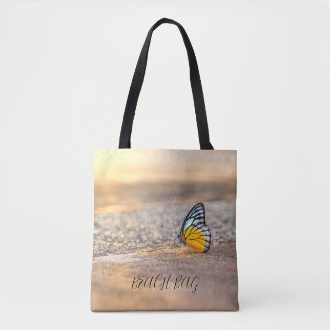 BEACH BAG - Schmetterling auf Sand (Vorderseite)