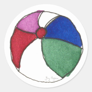 Beach-Ball-Aufkleber Runder Aufkleber