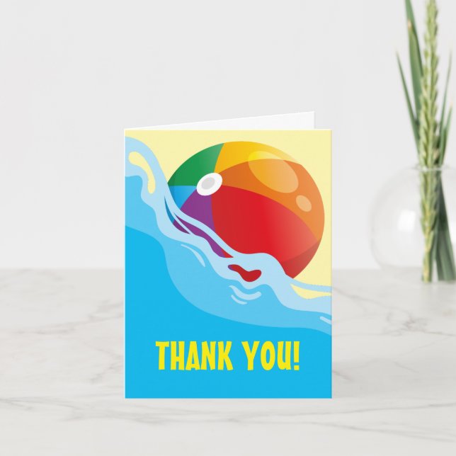 Beach Ball Birthday Party Danke (Vorderseite)