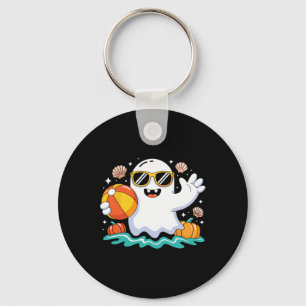 Beach Ball Halloween Ghost Sommer Spooky Urlaub Schlüsselanhänger