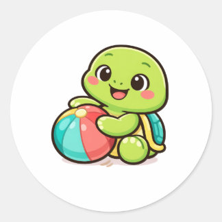 Beach Ball Play Runder Aufkleber
