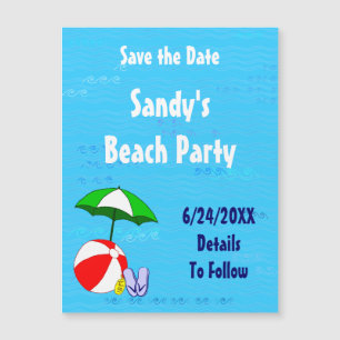 Beach Ball Pool Party Save the Date Magnetkarte