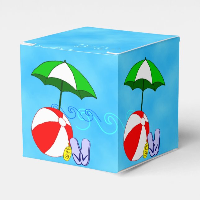 Beach Ball Pool Schirm Gastgeschenk Box Geschenkschachtel (Vorderseite)