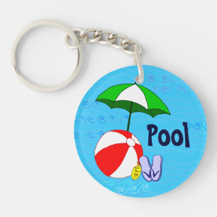 Beach Ball Pool Umbrella Custom Schlüsselanhänger