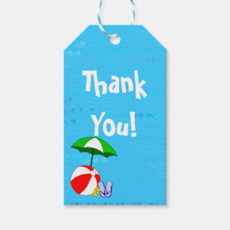 Beach Ball Pool Umbrella Custom Vielen Dank Tag Geschenkanhänger