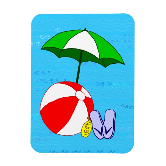 Beach Ball Pool Umbrella Flexi Magnet (Vertikal)
