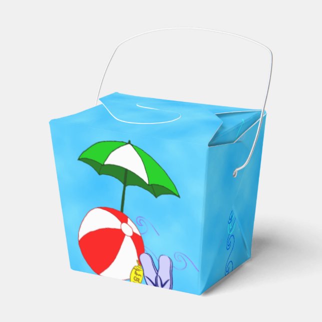 Beach Ball Pool Umbrella Gastgeschenk Box Geschenkschachtel (Vorderseite)