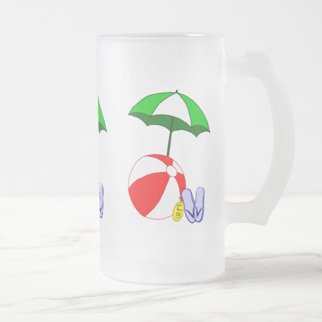 Beach Ball Pool Umbrella Mattierte Tasse (Rechts)