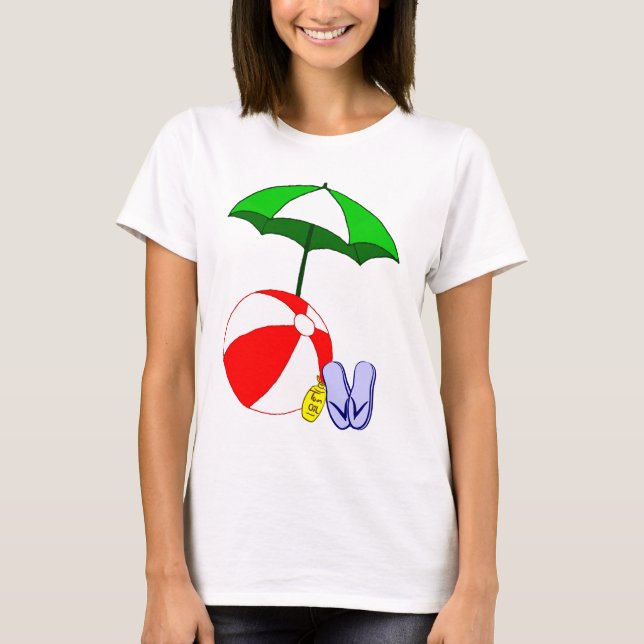 Beach Ball Pool Umbrella T-Shirt (Vorderseite)