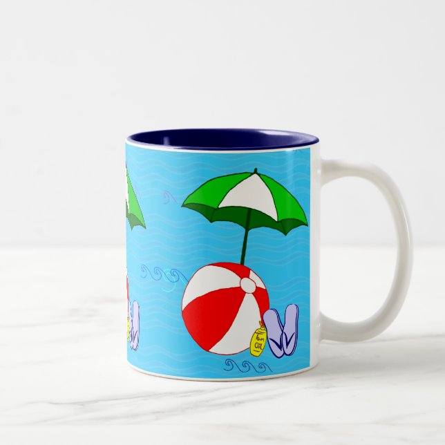 Beach Ball Pool Umbrella Tasse (Rechts)