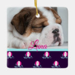 Beach Balls Keramik Keramikornament<br><div class="desc">Hallo Sommer! Dieses Design bietet rosa Flamingo Beach Bälle in einem Spritzer Wasser. Koordinieren Sie es mit meiner Kollektion "Hundetage des Sommers".</div>