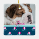 Beach Balls Keramikornament<br><div class="desc">Hallo Sommer! Dieses Design bietet rosa Flamingo Beach Bälle in einem Spritzer Wasser. Koordinieren Sie es mit meiner Kollektion "Hundetage des Sommers".</div>