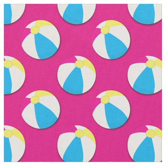 Beach Balls Niedlich Summer Pool Stoff (Nahaufnahme)