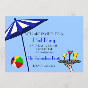 Beach Balls Pool Party Einladung