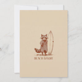 Beach Bandit Raccoon Surfer – Funny Vintage Feiertagskarte