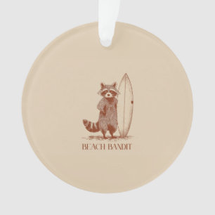 Beach-Bandit-Waschbär-Surfer – Lustige Vintage Ornament