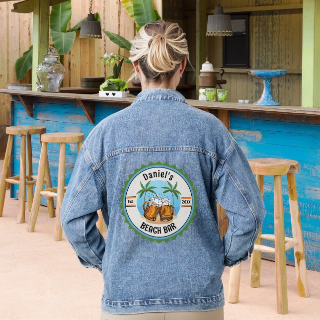 Beach Bar Beers Denim Jacket Jeansjacke (Von Creator hochgeladen)
