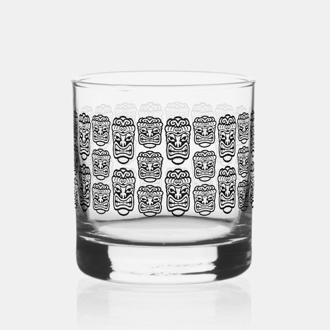 Beach Bar Party Retro Tiki Whiskyglas (Vorderseite)
