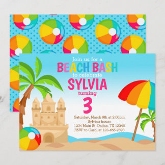 Beach Bash Geburtstagsparty Einladung