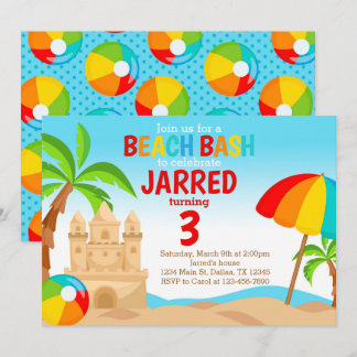 Beach Bash Geburtstagsparty Einladung