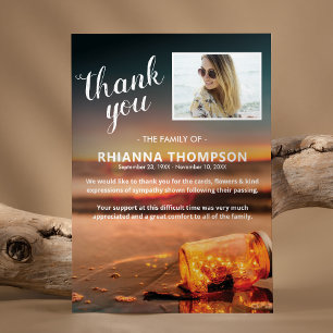 Beach Beerdigung Beileid Foto Dankeskarte