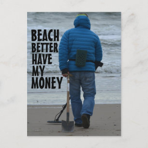BEACH BESTER HABEN MEIN GELD FUNNY POSTCARD POSTKARTE
