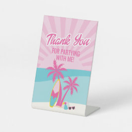 Beach Besties Let's Go Party Rosa Geburtstag Sockelschild