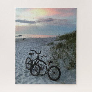 Beach Bicycles Sunset Puzzle