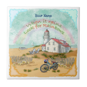 Beach Bike Lighthouse Fliese