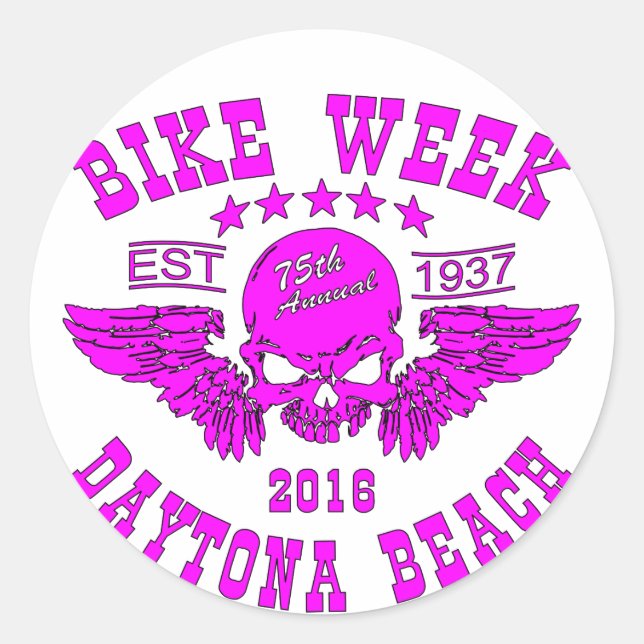 Beach Bike Week 2016 Runder Aufkleber (Vorderseite)