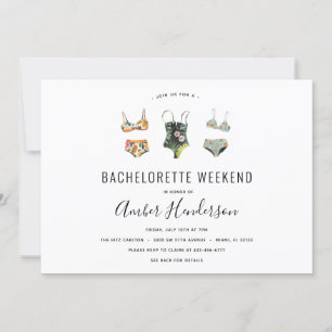 Beach Bikini Bachelorette Itinerary Einladung