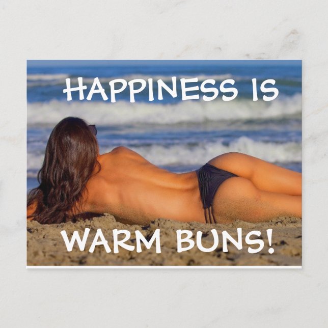 BEACH BIKINI G-STRING MIRL WARM BUNS POSTCARDS POSTKARTE (Vorderseite)