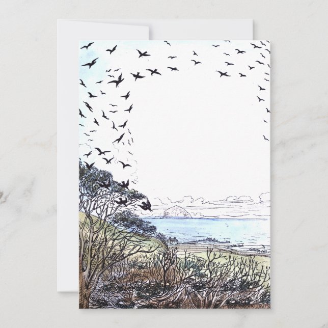 Beach Birds Artwork Einladung (Vorderseite)