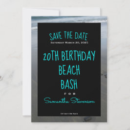 Beach Birthday Bash jedes Jahr jeder Name Einladun Save The Date