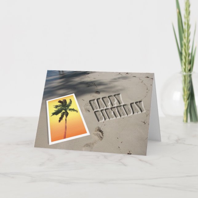 Beach Birthday Card Karte (Vorderseite)