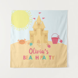 Beach Birthday Party Sandburg Wandteppich