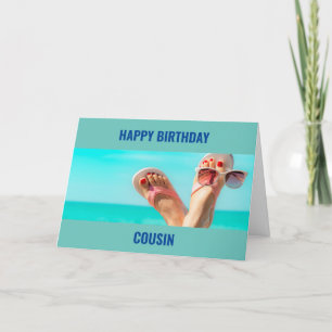 ***BEACH BIRTHDAY WISHES** "COUSIN"-KARTE KARTE